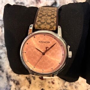 Coach Pink and Tan Signature Watch